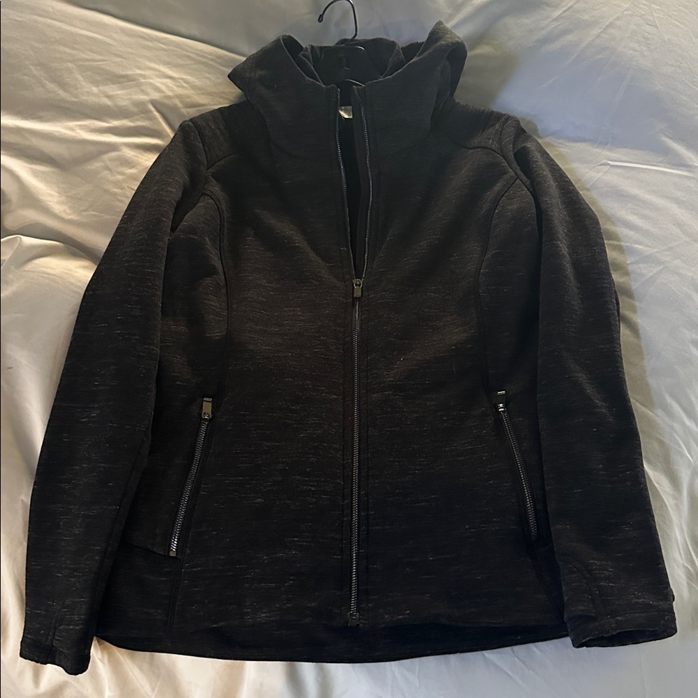 Athleta | Black Faux Fur Lined Luxe Stronger Hoodie Zip-up - Picture 4 of 5